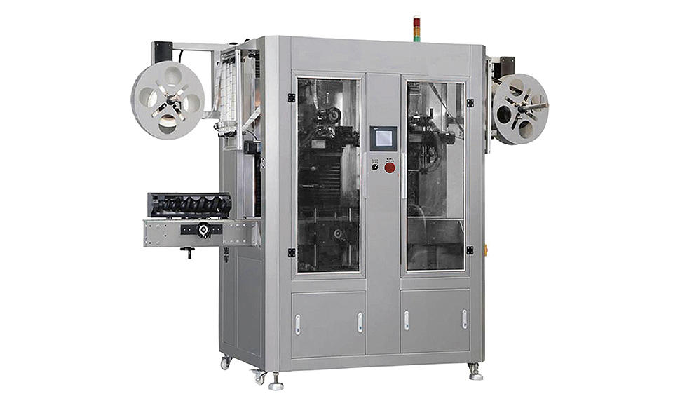 Máquina automática de etiquetar manga MST-500B com roda de pêlo de dupla cabeça